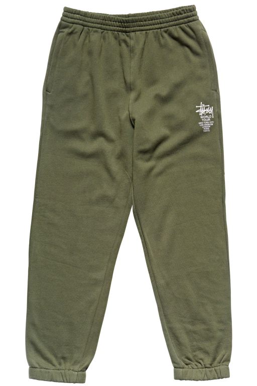 Stussy Mens World Tour Track Pants Green - CGDTV8941